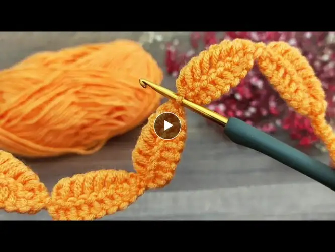 easiest leaf crochet hair band model