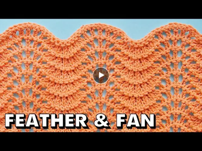 FEATHER AND FAN Knit Stitch for Beginners (Best Beginner Knit Stitches)