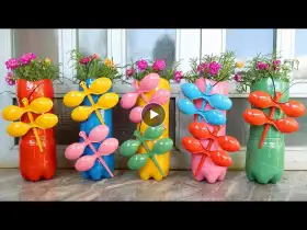 Recycle plastic bottles into cute and colorful Dragonfly-shaped flower pots