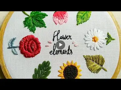 8 type of flowers embroidery tutorial || Embroidery for Beginners || Let’s Explore