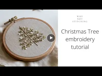 FREE PDF Christmas tree pattern - hand embroidery for beginners