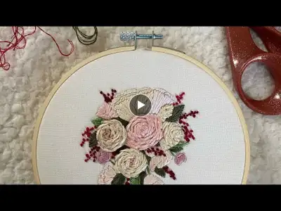Stem stitch rose tutorial | How to embroider a rose