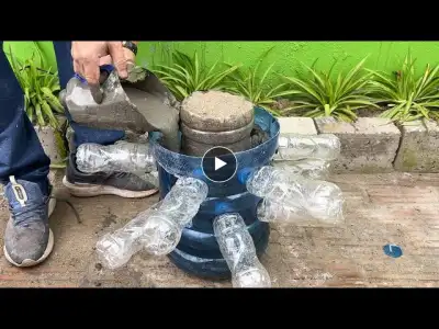 Wow! Unique Ideas // Tips Make Simple Cement Flower Pots From Plastic Bottles