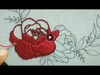 How to embroider rose || How to do satin stitch|| Embroidery for beginners - Let's Explore